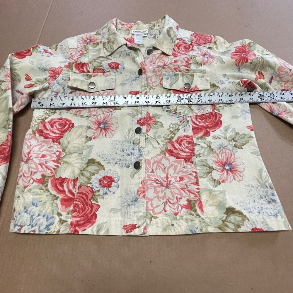 Vintage Coldwater Creek Med Floral Tapestry Jacket Cottagecore Cropped Boho 90's - Picture 7 of 13